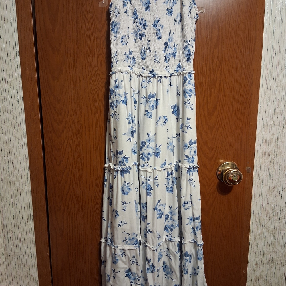 Hollister Blue Floral Maxi Dress
